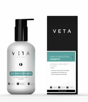 Veta Hair Stimulating Shampoo, 8.5 fl. oz - Sulfate-Free, Restores Growth Cycle, 1% Trichogen, 1% Follicusan, Unscented, Unisex, All Hair Types, Color Treated