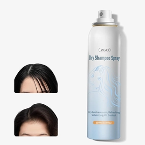 VGO Dry Shampoo for All Hair Types - Absorbs Oils & Impurities, Ultra-Lightweight Formula for Instant Freshness, No White Residue, 150ml/5.07oz.