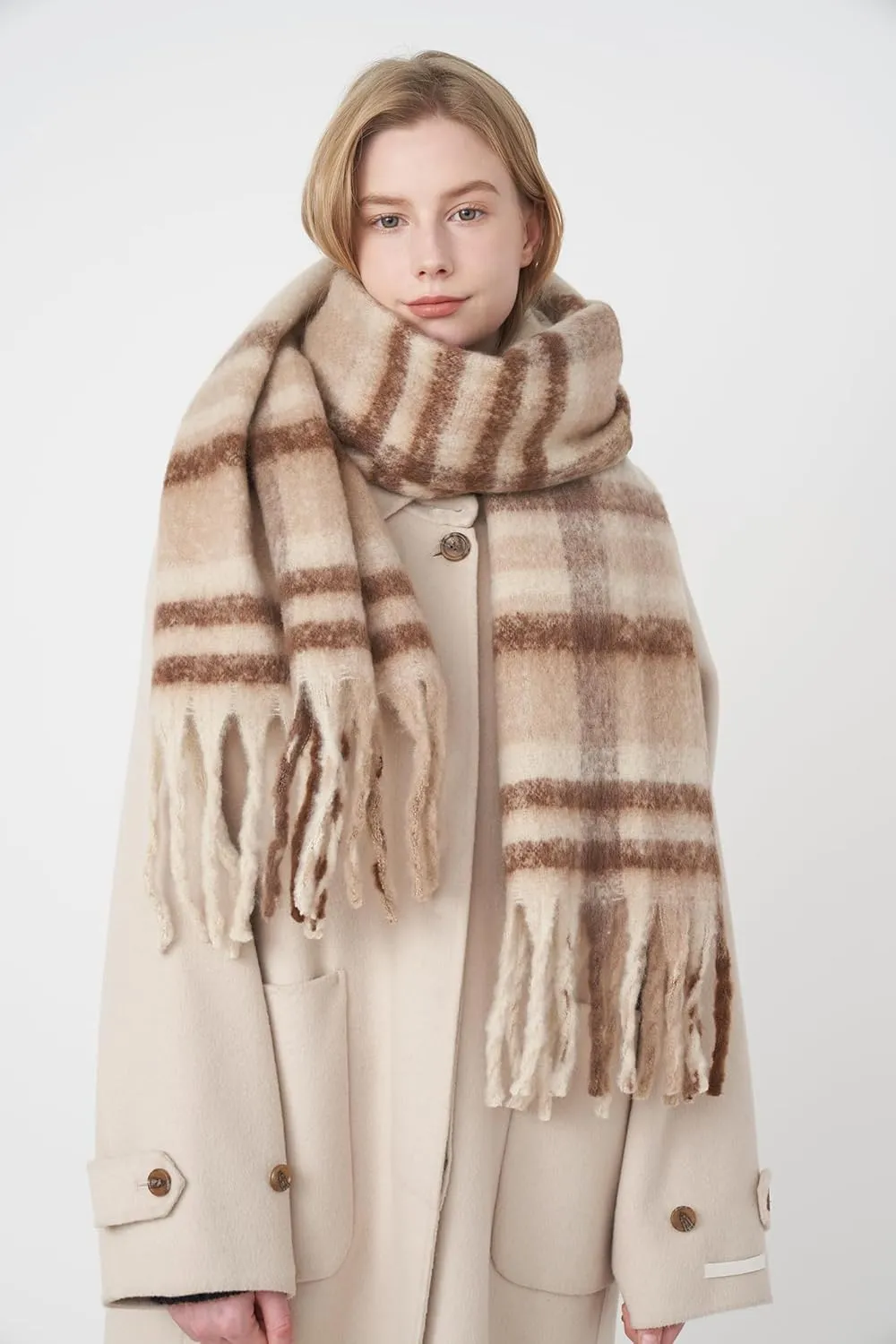 Vintage Scarfs for Women Warm Shawls and Wraps for Evening Dresses Soft Poncho Coat Thick Cashmere Wrap Cozy 2025