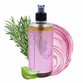 Viral Shampoo Rosemary, Onion & Biotin 16.9 fl oz (Shampoo de Cebolla & Romero) – Strengthens Roots, Boosts Growth & Adds Shine – With Real Botanicals – 100% Natural & Handcrafted