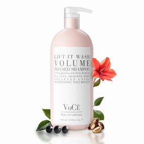 VoCÊ Natural Volume Shampoo for Fine to Medium Hair | Anti-Frizz, Shine Enhancing, Non-Toxic, Cruelty-Free, Vegan with Olive Fruit Oil, Swertia Japonica, Acai Berry, and Coconut (32 oz | 946 ml)
