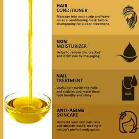 VoilaVe Pure Organic Moroccan Argan Oil for Skin, Nails, Hair, Face Moisturizer & Anti Aging Rose Essential Aromatherapy Massage Oil