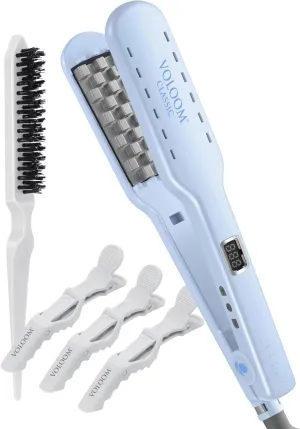 VOLOOM Classic 1-1/2” Inch Professional Volumizing Ceramic Flat Iron - Hair Volumizer & Styling Tool with Adjustable Temp & Auto Shut-Off for Lasting Volume for Thicker Hair - Heat Resistant Case