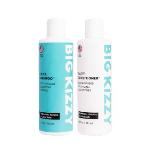 Volumizing & Thickening Biotin Shampoo & Conditioner Set - F.A.T.T. by Big Kizzy, Gentle Hair Care Safe for Extensions, Color & Keratin Treatments - Strengthens & Nourishes Fragile Hair