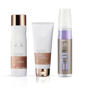 Wella Professionals Fusion Intense Repair Shampoo & Conditioner For Damaged & Anti Hair Breakage   EIMI Thermal Image Heat Protection Hairspray, For Added Smoothness And Shine, Hair Care Bundle
