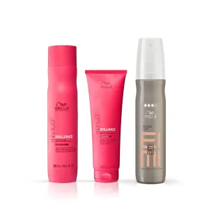 Wella Professionals Invigo Brilliance Shampoo & Conditioner for Coarse Colored Hair & Color Protection   EIMI Sugar Lift Spray, For Added Volume And Natural Lift, Hair Care Bundle