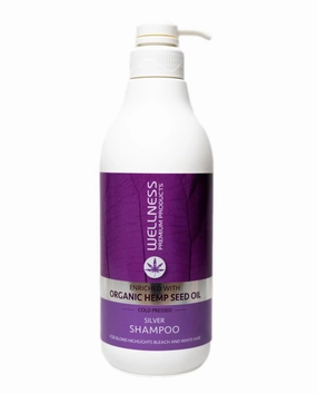 Wellness Premium Products Blonde Brilliance Silver Shampoo | Hemp & UV Filter Formula to Combat Brassiness | Vegan & Gluten-Free, 1 Liter (33.8 Oz)