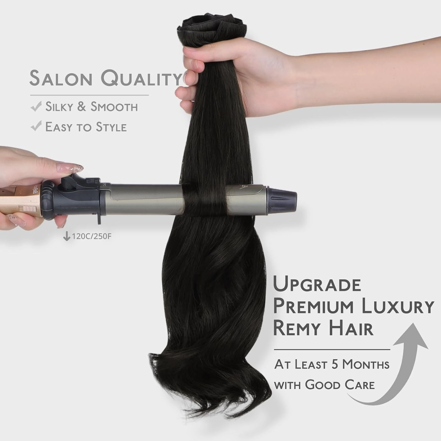 WENNALIFE Invisi Edge Clip in Hair Extensions Real Human Hair, 16 Inch 130g 7pcs Natural Black Seamless Clip in Extensions Remy Hair Clip Ins Invisible Skin Weft Straight Extensiones De Cabello Hmano