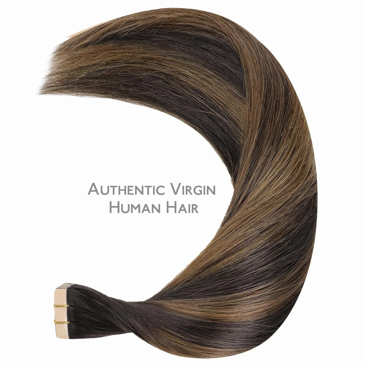WENNALIFE Tape in Hair Extensions Human Hair Balayage Dark Brown Mixed Chestnut Brown Tape in Extensions, 10pcs 25g 16 inch Remy Invisible Tape Ins Straight Soft Real Human Hair Tape in Extensions