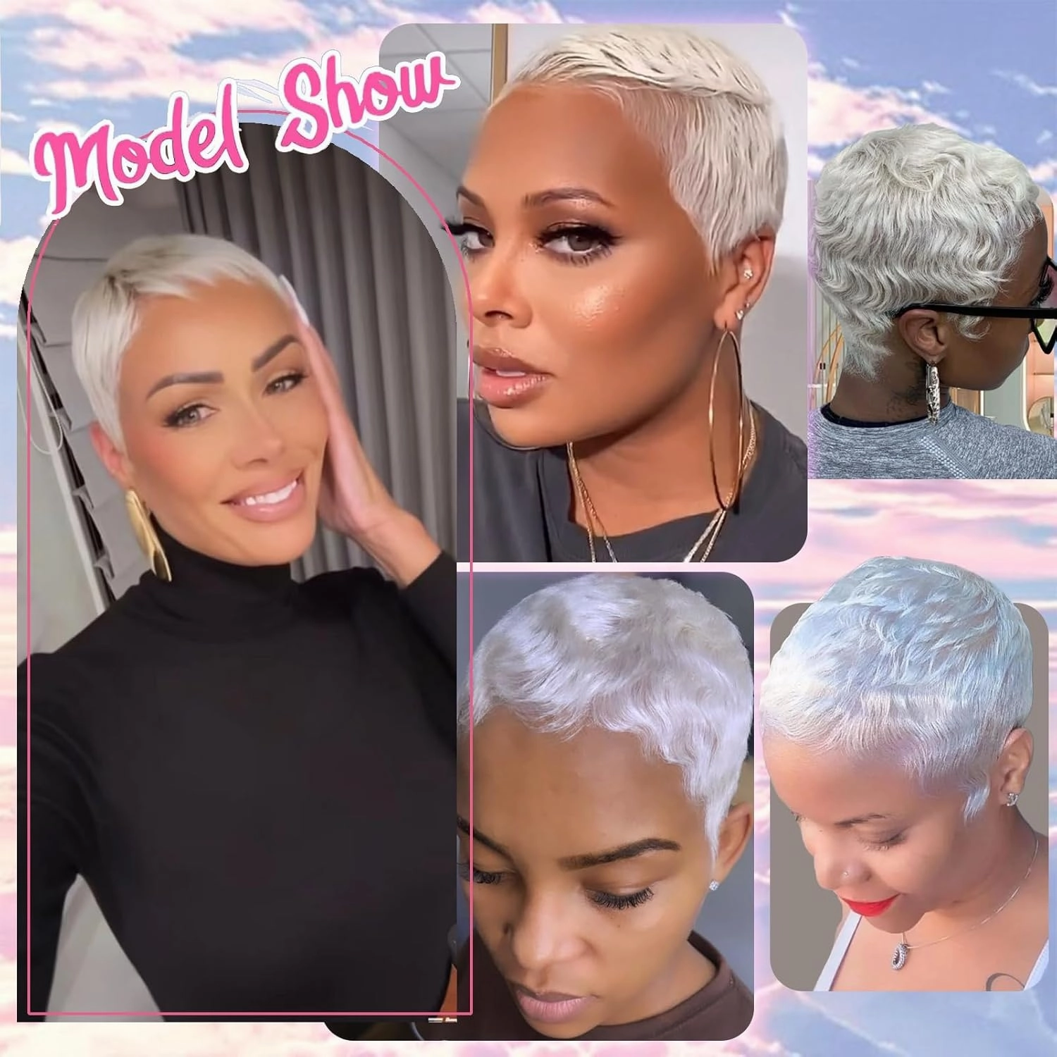 White Pixie Wig Short Pixie Wigs for Black Women white pixie cut wig Pixie Cut Wigs for Black Women Short Hair Wigs for Black Women Layered Synthetic Natural Cosplay