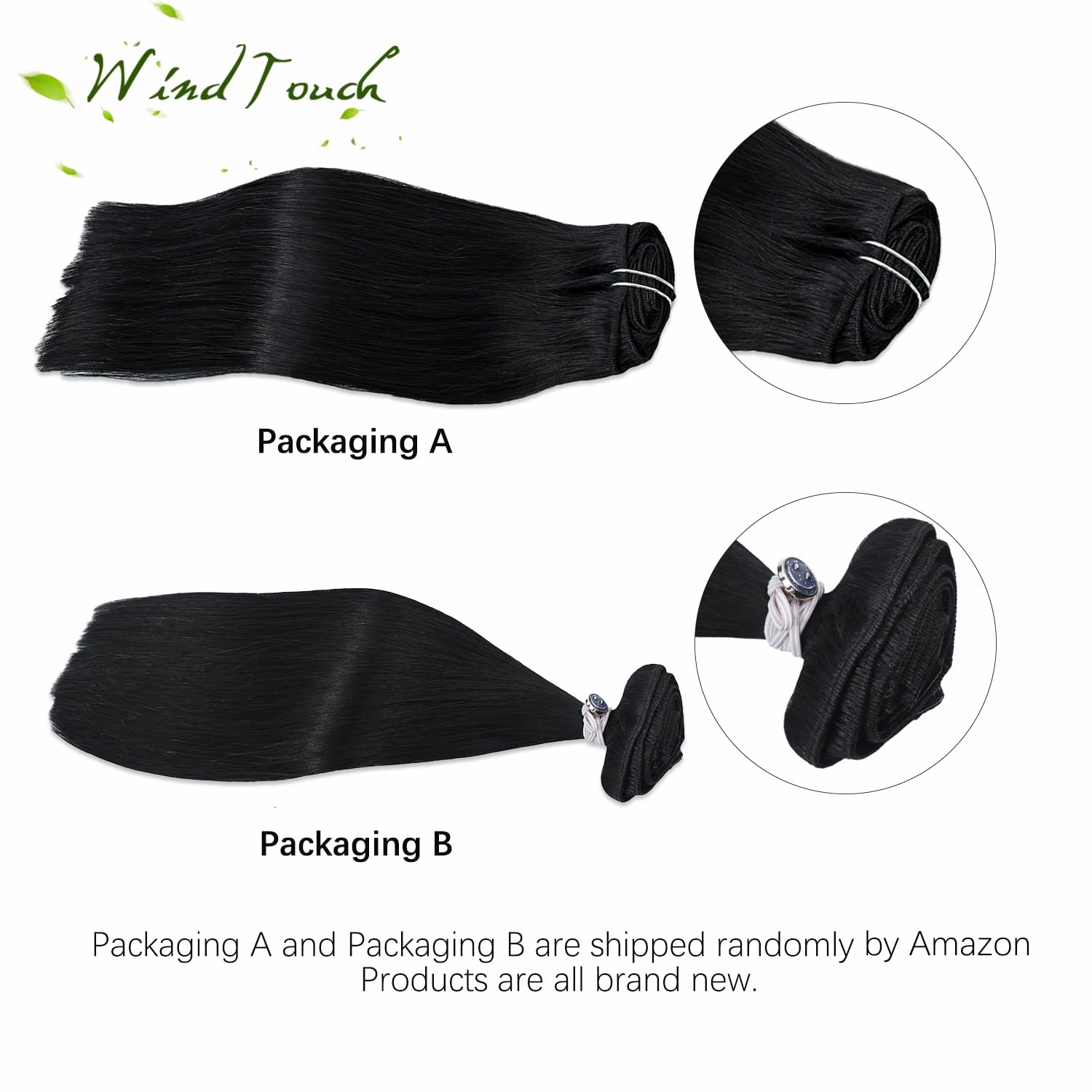 WindTouch Clip In Hair Extensions Real Human Hair Clip ins Virgin Hair Jet Black Hair Extensions Thick Full Head #1 120g 22Inch 7PCS Clip in Hair Extensions Real Human Hair
