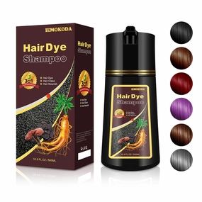 Wine Red Hair Color - 3-in-1 Long-Lasting Natural Dye Shampoo for Gray Hair, Easy Home Use for Men and Women, 16.9 Fl Oz