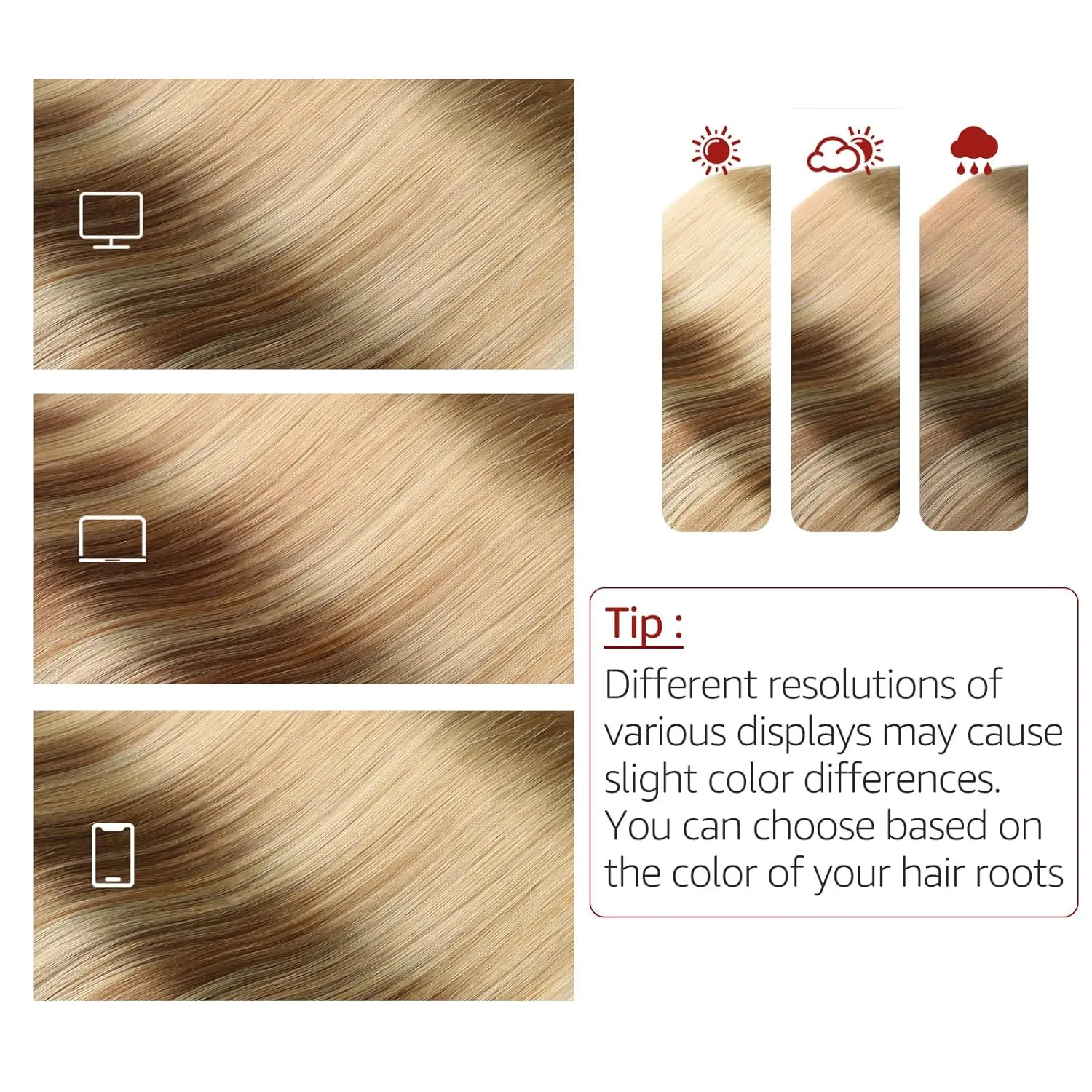 Wire Hair Extensions Fish Line Hair Extensions Golden Brown with Caramel Blonde Hair, Invisible Hair Extensions Real Human Hair 14inch 70g Adjustable Size Hair Extensions(#10/27/27-14inch)