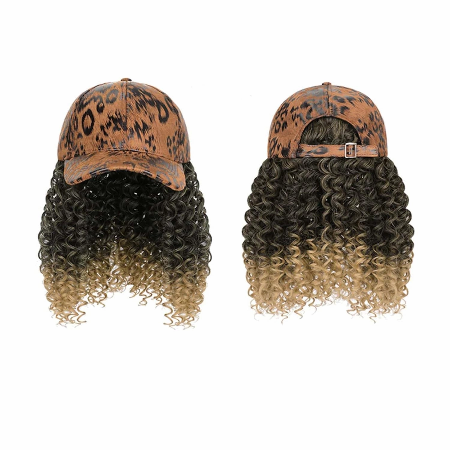 Woman Baseball Cap with Hair African Kinky Curly Hairpiece Girl Hair Synthetic Wavy Extensions wig braids