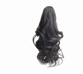 Women's Curly Claw Short Ponytail Blonde Brown Synthetic Wave Hair Little Ponytails 90G/Piece #1B 16inches