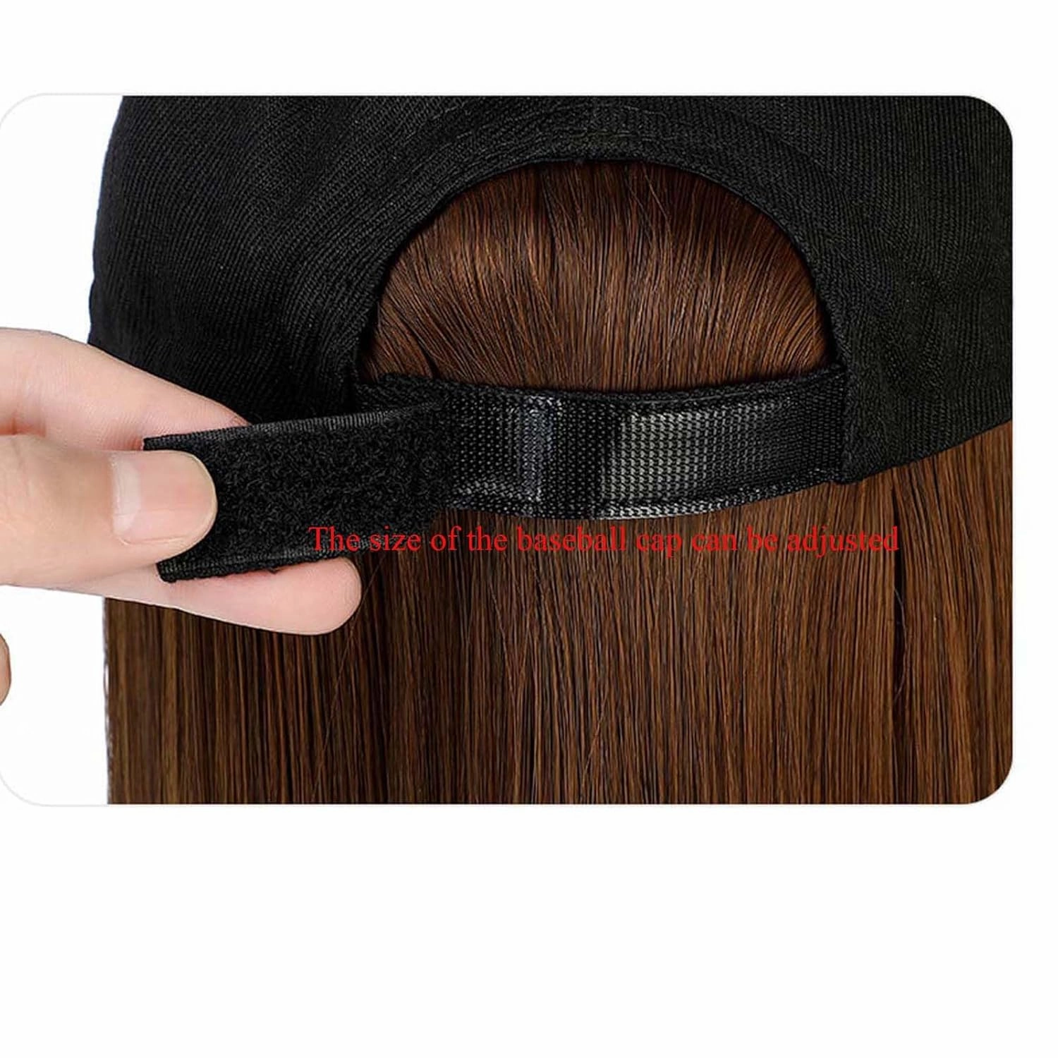 Women's Summer Baseball Hat Wig Sun Hat Short Straight Hat Wig Hair Bobo Wig Duck Tongue Cap Wig
