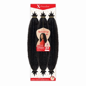 X-pression Braid Outre Crochet Braids X-Pression Twisted Up 3X Springy Afro Twist 24inch(3-pack, 350)