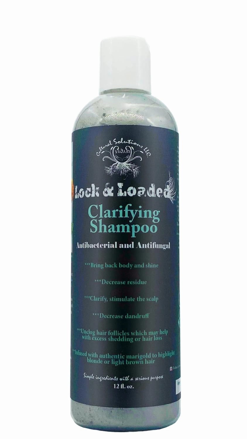 Yadain Locked N Loaded Clarifying Shampoo for Oily Hair And Scalp - Refreshes Scalp & Removes Buildup Shampoo For All Hair Types, 12oz