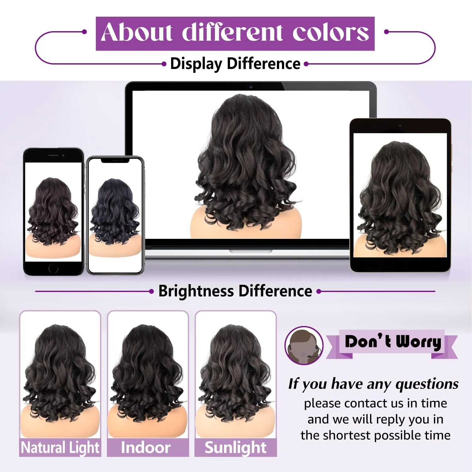 Yaki Drawstring Ponytail Extension with Bangs for Black Women, Yaki Straight with Curly Ends Synthetic Hairpiece Hair Extension Pony Tails with Bangs - 16 Inches, Black Brown
