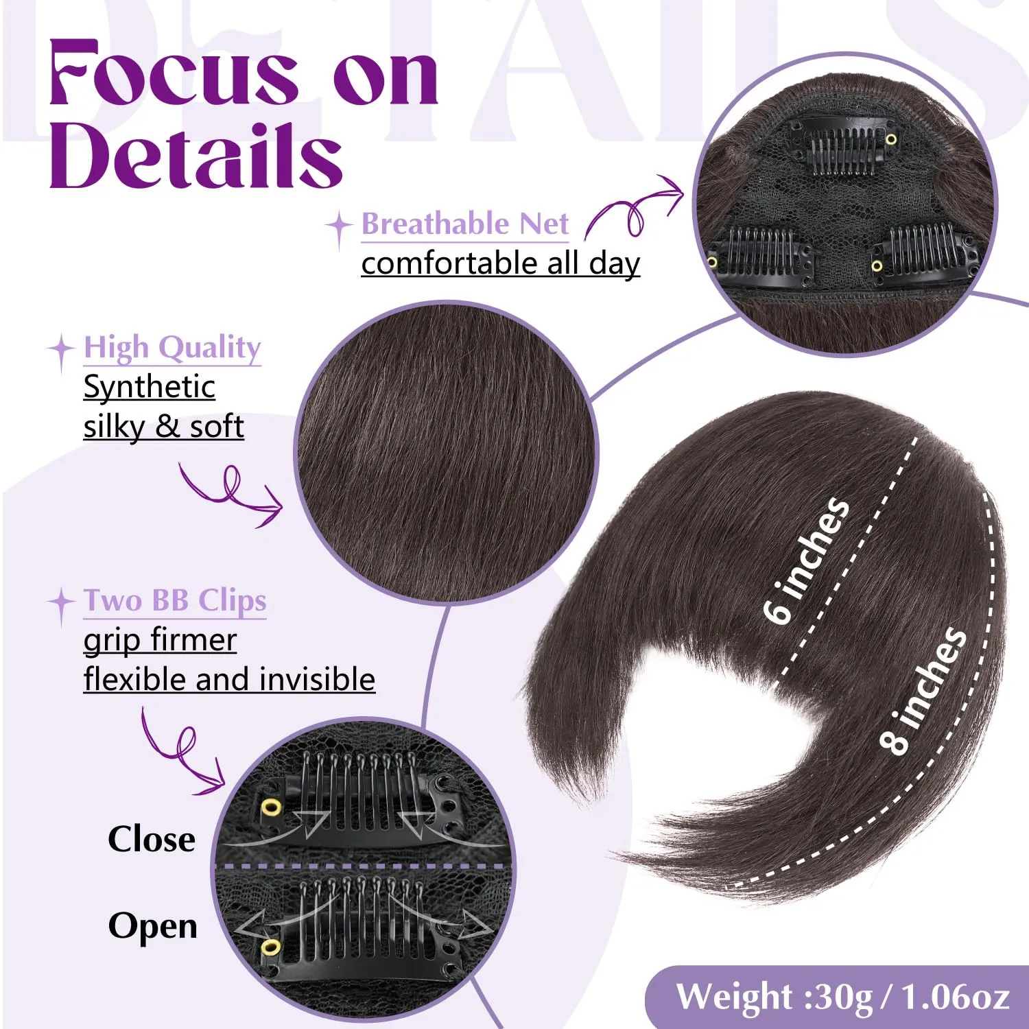Yaki Drawstring Ponytail Extension with Bangs for Black Women, Yaki Straight with Curly Ends Synthetic Hairpiece Hair Extension Pony Tails with Bangs - 16 Inches, Dark Brown