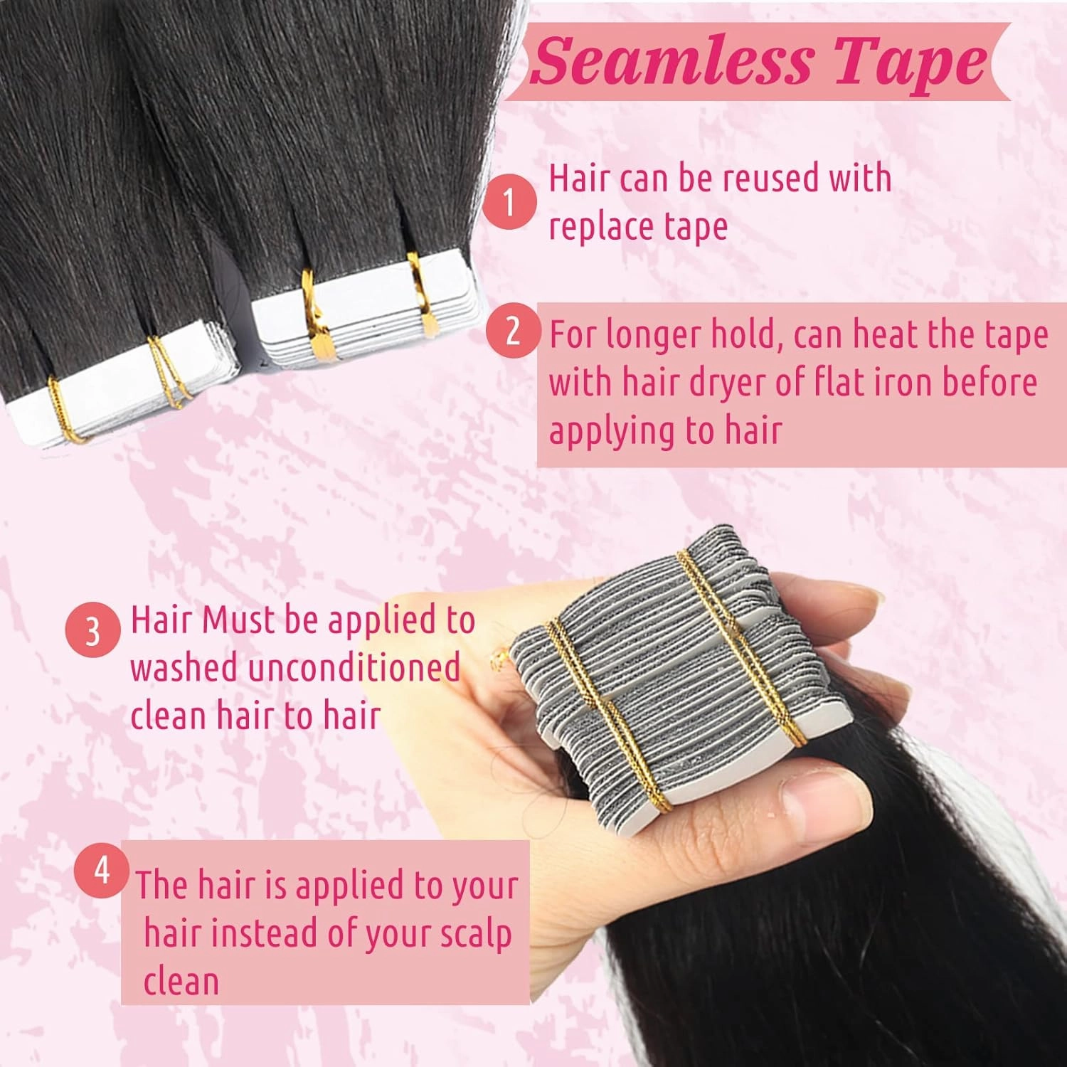 Yaki Tape in Hair Extensions Human Hair for Black Women,9A Burmese Virgin Real Human Hair Light Yaki Straight Tape in Hair Extensions 40pcs 100grams Seamless Skin Weft Yaki Hair Tape ins 14"