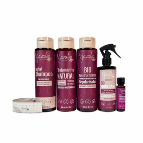 Yavalva Shampoo Herbal, Yavalva Tratamiento Natural, Yavalva Bio Reestructurante y Yavalva Bio Fertilizante   Metro. - Yavalva Kit Método 3x3 Clásico para Todo Tipo de Cabello (5 Pack)