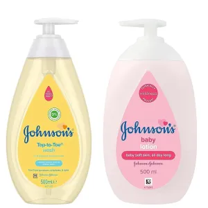 YDF Johnson's Head-to-Toe Baby & Newborn Wash & Shampoo   Johnson's Moisturizing Pink Baby Lotion - 500ML