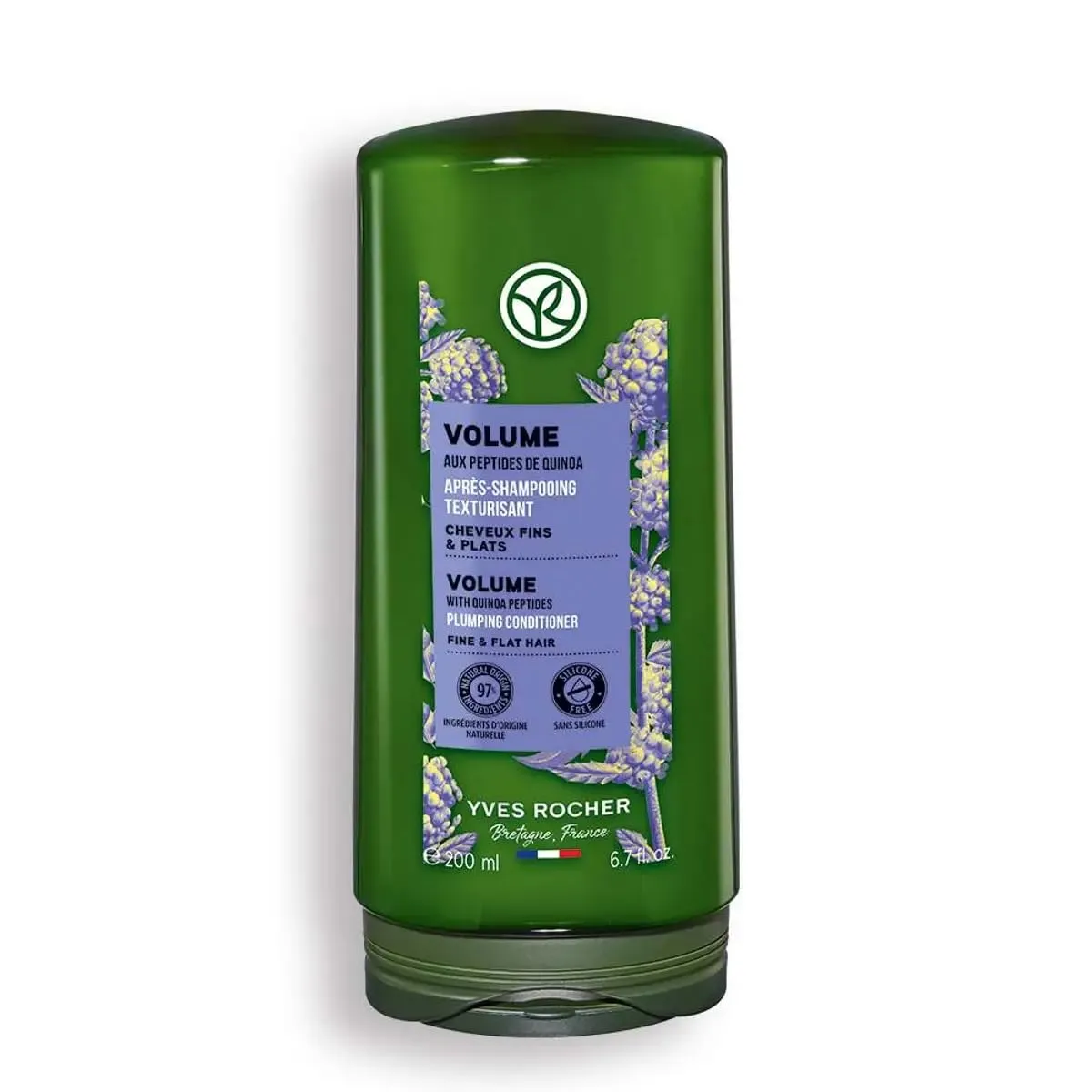Yves Rocher Volume Plumping Conditioner with Quinoa Extract Visibly Increases Hair Volume After Just 3 Uses - 200 ml./6.7 fl.oz.