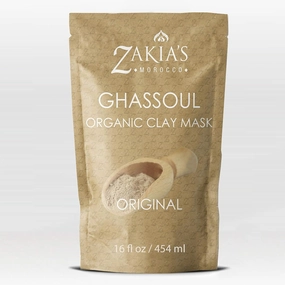 Zakia's Morocco Moroccan Rhassoul Clay Mask - Organic Natural Facial and Body Clay Mask - 1 lb