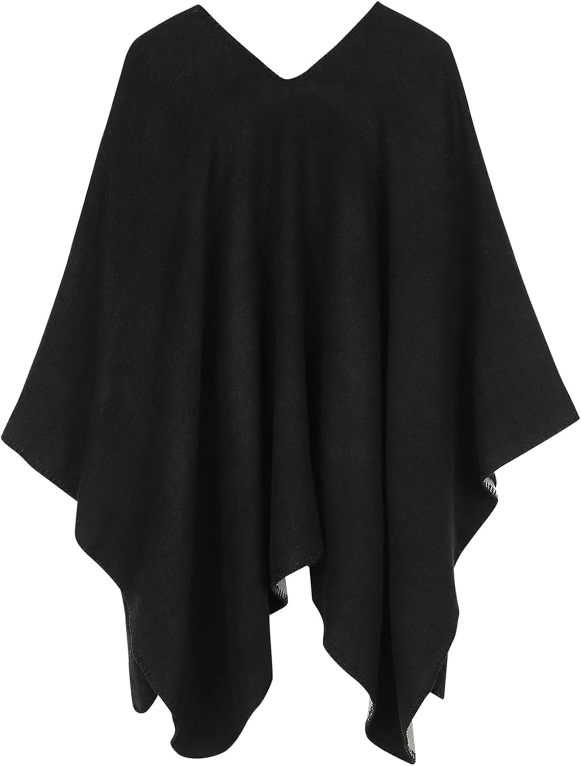 Zando Women's Warm Shawl Wrap Open Front Poncho Cape Color Block Shawls Winter Cardigan Wrap Printed Ponchos for Women 2