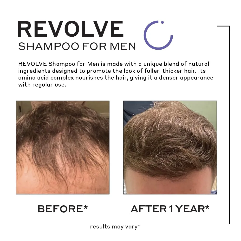 ZENAGEN Revolve Men's Thickening Shampoo | Supports Appearance of Fuller, Healthier-Looking Hair, Developed for Fine & Visibly Thinning Hair, Plant-Based, Color-Safe, 5-Minute Treatment