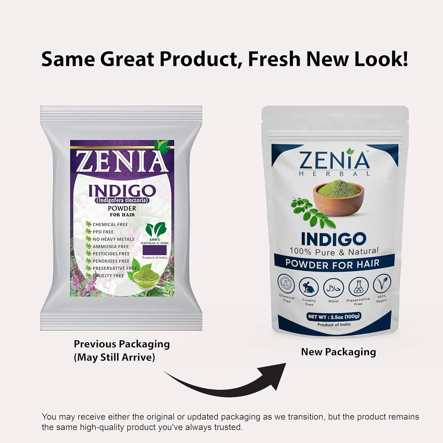 Zenia Indigo Powder (Indigofera Tinctoria) | Hair/Beard Dye Color 1lb (454g) | 100% Pure & Natural | No Preservatives