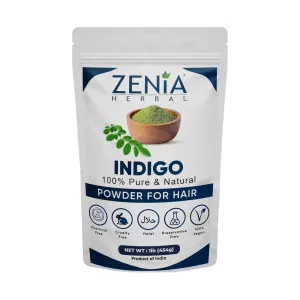 Zenia Indigo Powder (Indigofera Tinctoria) | Hair/Beard Dye Color 1lb (454g) | 100% Pure & Natural | No Preservatives