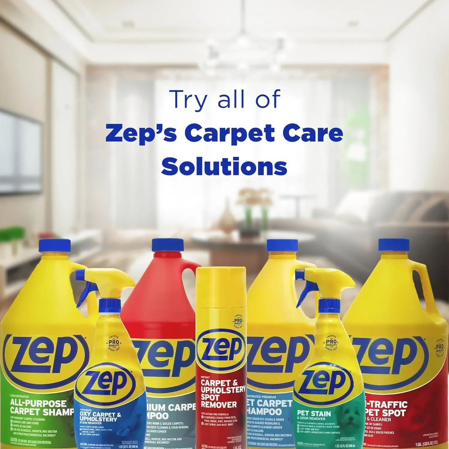 Zep Premium Pet Carpet Shampoo - 1 Gallon (Case of 4) ZUPPC128 - Concentrated Pro Formula Removes Tough Pet Stains and Odors