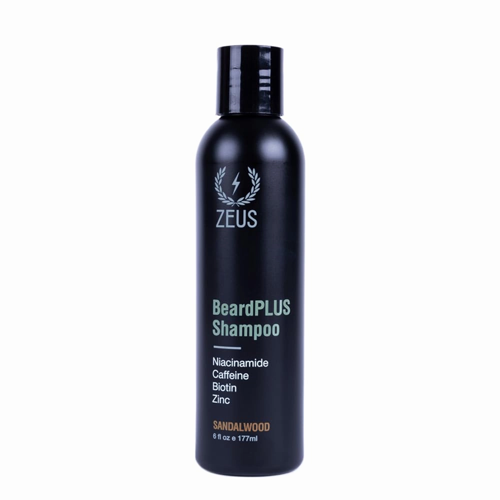 ZEUS BeardPLUS Shampoo for Men, Premium Beard Wash for Enhanced Growth, Thicker & Stronger Facial Hair with Biotin & Caffeine (Made in USA) 6 oz.