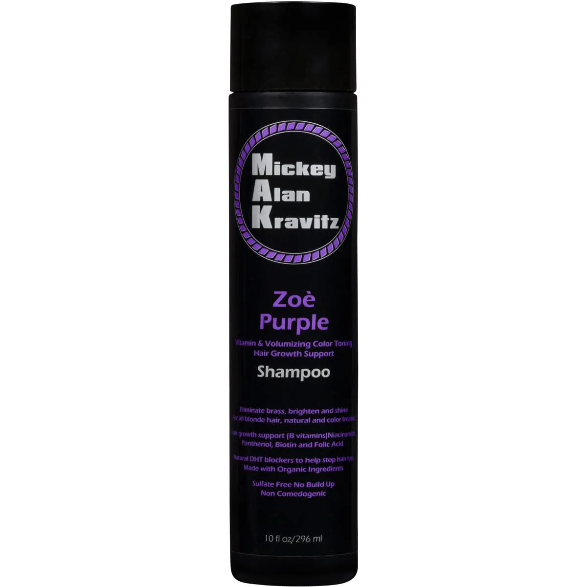 Zoe Purple Color toning, vitamin hair growth shampoo with Biotin and natural DHT blockers to help stop hair loss and faster hair growth. For all blonde hair, Non Comedogenic (purple shampoo)